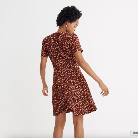 Madewell V-Neck Button-Front Mini Dress in Spring Prairie Size 4 - Picture 2 of 7